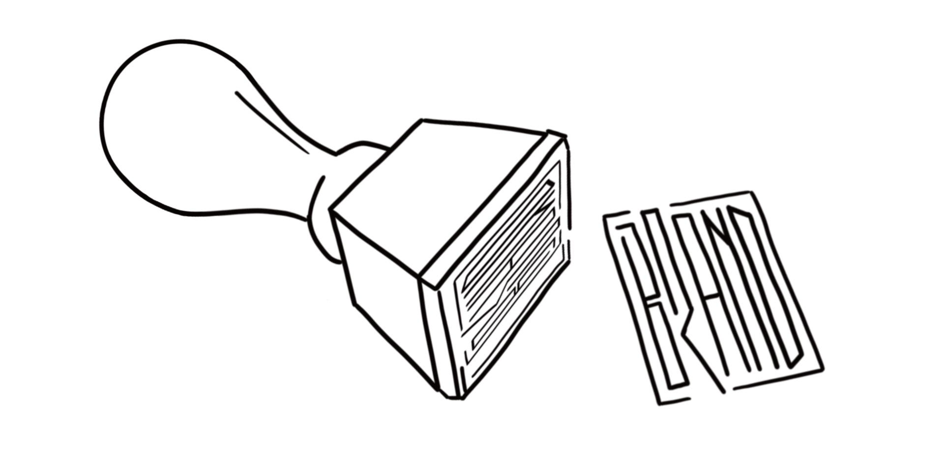  Illustration of a stamp with the word brand