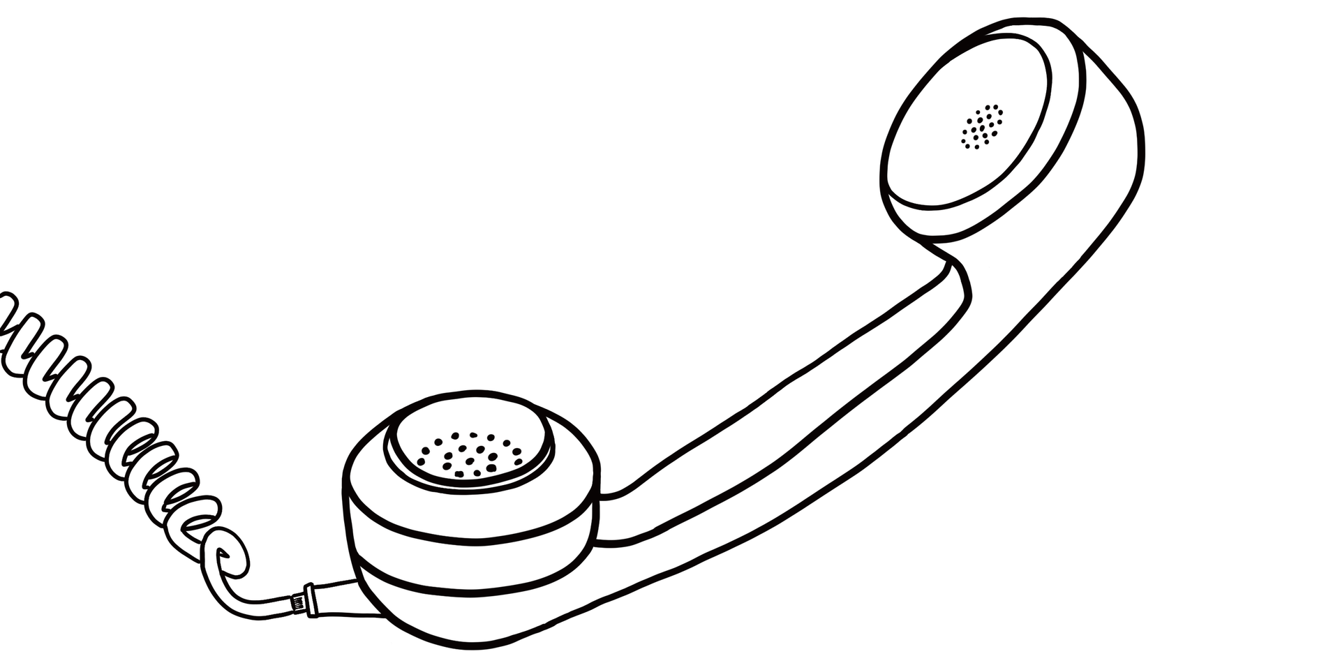  Illustration of an old school telephone handle with cable